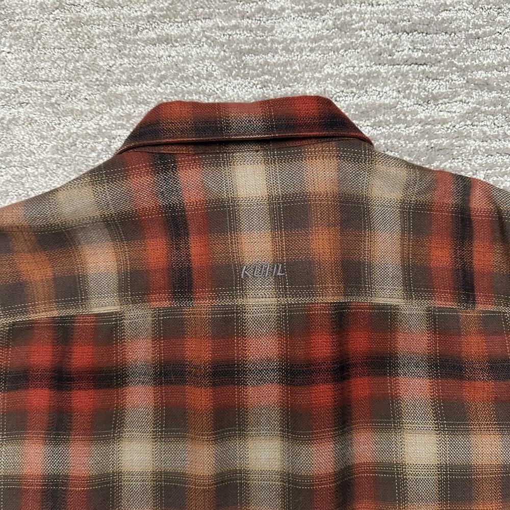 Kuhl Shirt Mens XL Brown Red Plaid Long Sleeve The Law Flannel Hiking Outdoor - Picture 7 of 16